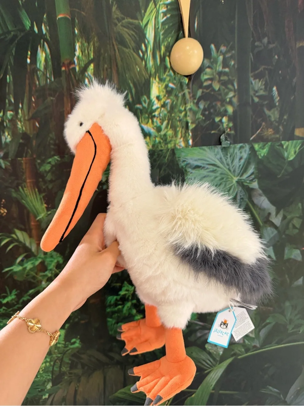 Jellycat White & Gray Plush Pelican with Orange Beak and Feet - Picture 1 of 3